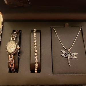 COTE D' AZUR watch, bracelet,  and necklace set